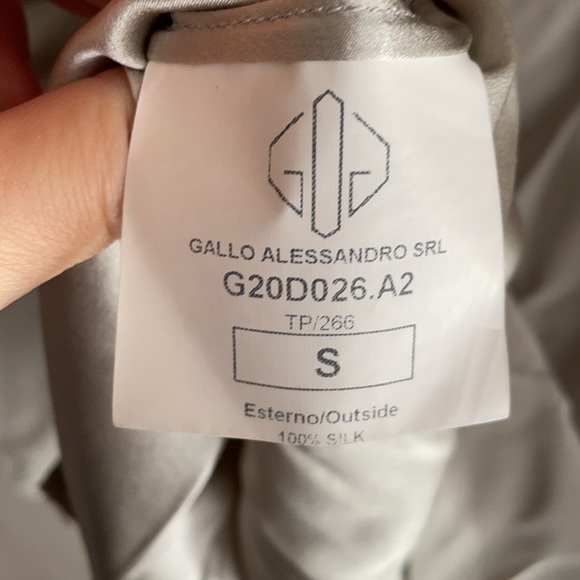 Golden Goose Grey Beige Greige 100% Silk Blouse Shirt With Pockets Button Back S - Picture 7 of 8